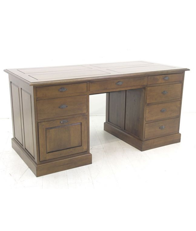 Bureau Playa en hevea massif de qualité. Fabrication artisanale.