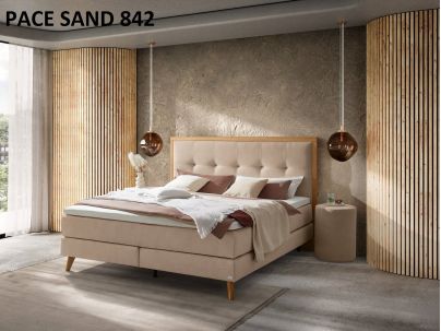 Lit Boxspring Marisol en chêne massif de la marque Hasena | Le Monde du Lit