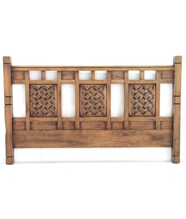 Tête de lit Colonial huilé foncé vernis en bois massif