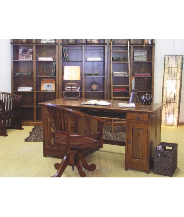 Bureau Rayong en hevea massif de qualité. Fabrication artisanale.