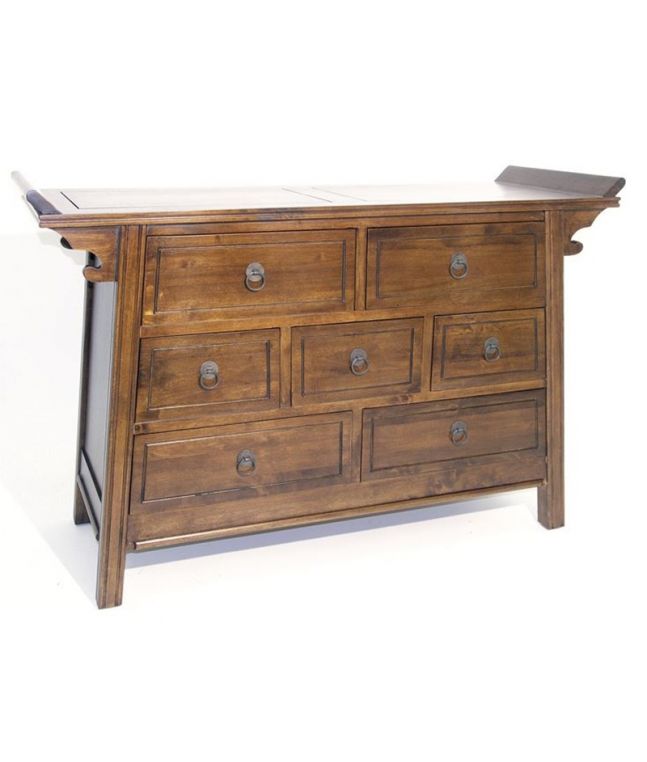 Yala4 en hevea massif - Commode en bois - Meuble de chambre - Le Monde du Lit