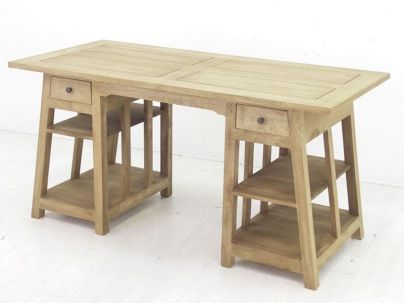 Bureau Ranong en hevea massif de qualité. Fabrication artisanale.