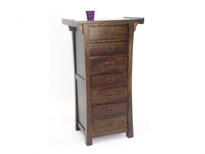 Chiffonnier Yala en hevea massif de qualité. Fabrication artisanale.