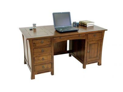 Bureau Lampang en hevea massif de qualité. Fabrication artisanale.