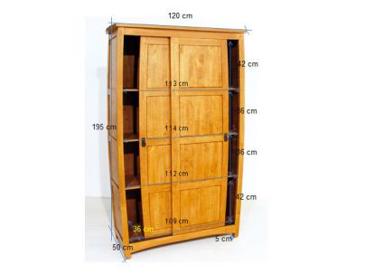 Armoire Satun en hevea massif de qualité. Meuble en bois massif pour la chambre. Le Monde du Lit