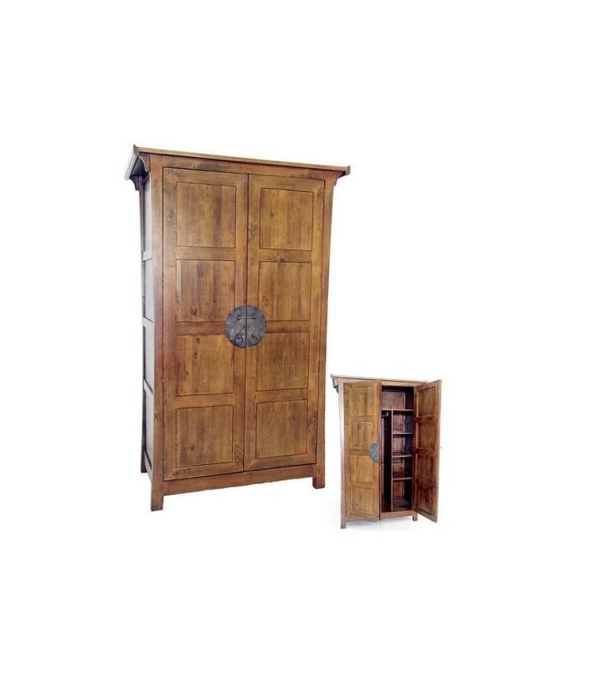 Armoire Yala2 en hevea massif de qualité. Meuble en bois massif pour la chambre. Le Monde du Lit
