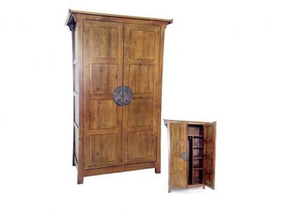 Armoire Yala2 en hevea massif de qualité. Meuble en bois massif pour la chambre. Le Monde du Lit