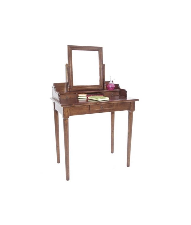 Coiffeuse Rustic en hevea massif de qualité. Fabrication artisanale.