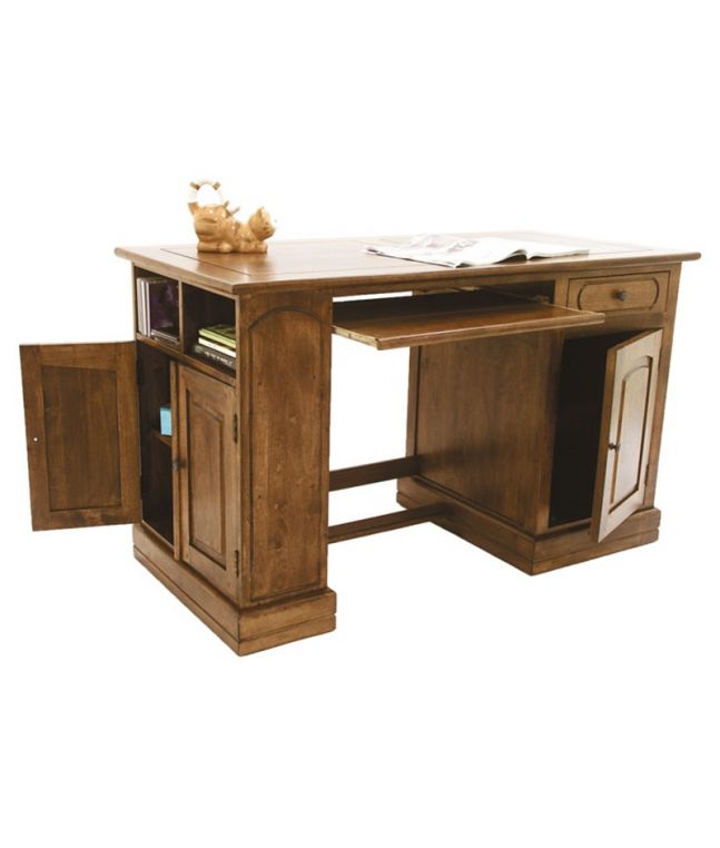 Bureau Rayong 2 en hevea massif de qualité. Fabrication artisanale.