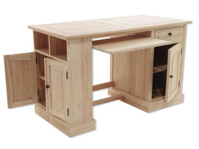 Bureau Rayong 2 en hevea massif de qualité. Fabrication artisanale.