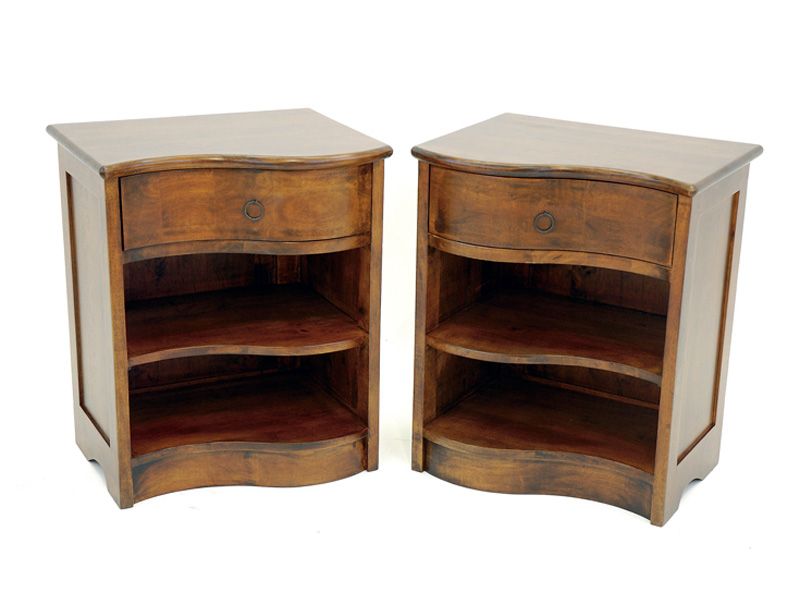 Set de 2 chevets en hévéa massif Sinja