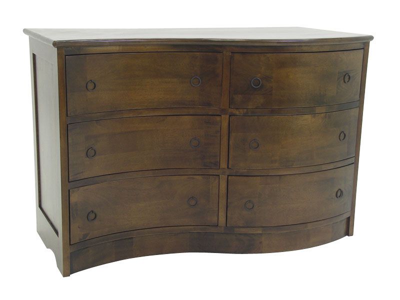 Commode en hévéa massif Sinja