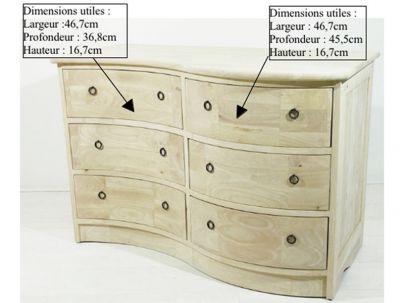 Commode Sinja en hevea massif de qualité. Meuble en bois massif pour la chambre. Le Monde du Lit