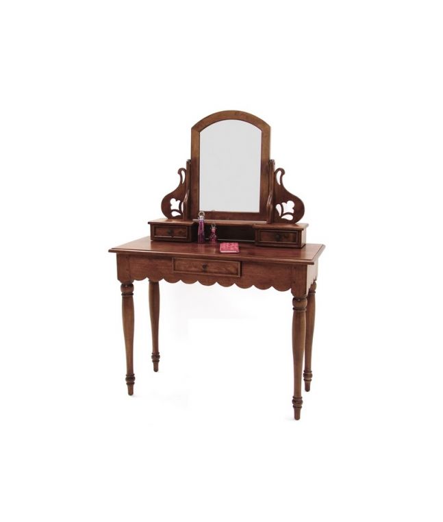 Coiffeuse Venise en hevea massif de qualité. Fabrication artisanale.