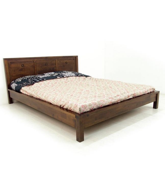 Lit Pattani en hevea massif de qualité. Meuble en bois massif pour la chambre. Le Monde du Lit