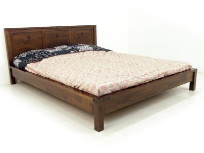 Lit Pattani en hevea massif de qualité. Meuble en bois massif pour la chambre. Le Monde du Lit