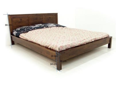 Lit Pattani en hevea massif de qualité. Meuble en bois massif pour la chambre. Le Monde du Lit