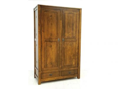 Armoire Pattani en hevea massif de qualité. Meuble en bois massif pour la chambre. Le Monde du Lit