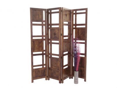 Paravent Pattani en hevea massif de qualité. Fabrication artisanale.