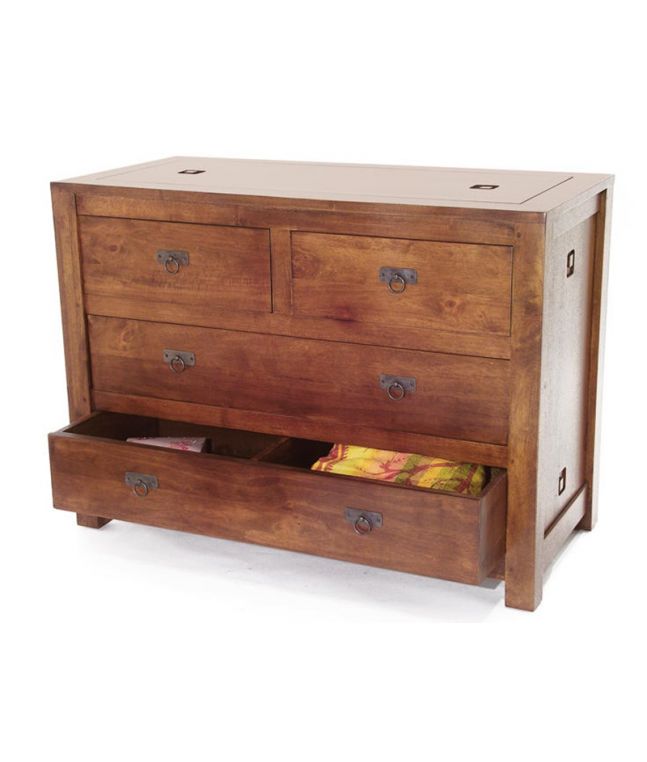 Commode Pattani en bois foncé style ancien