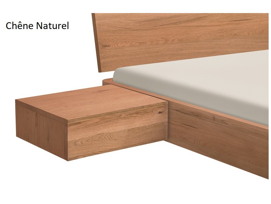 Chevet suspendu Caja en bois de chêne massif haut de gamme | Le Monde du Lit