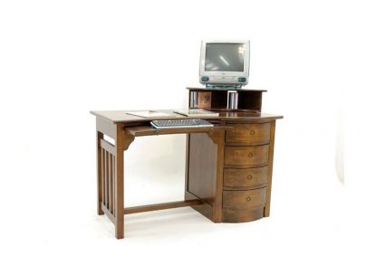 Bureau Sinja 3 en hevea massif de qualité. Fabrication artisanale.