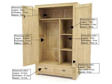 Dimensions de l'armoire Bangkok