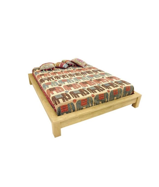 Lit Bangkok 2 en hevea massif de qualité. Fabrication artisanale.