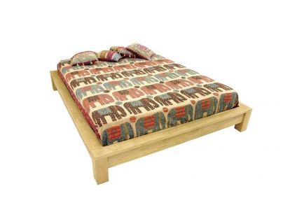 Lit Bangkok 2 en hevea massif de qualité. Fabrication artisanale.