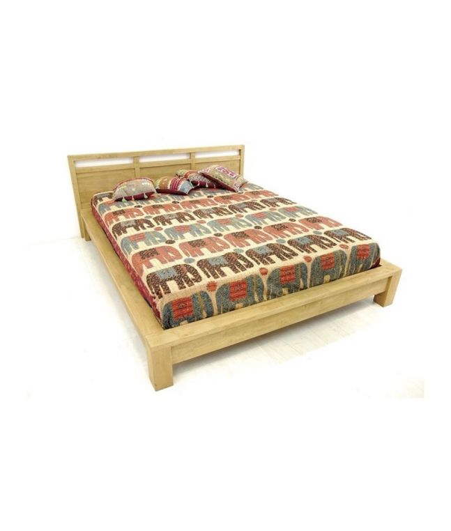 Lit Bangkok en bois d'hévéa massif 140x190, 160x200, 180x200 cm