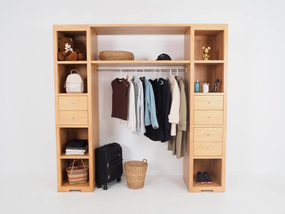 Dressing 2 colonnes sur mesure et personnalisable en bois massif - Le Monde du Lit