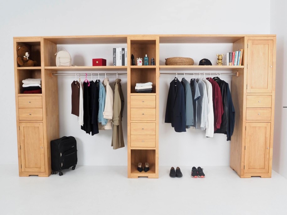 Dressing 3 colonnes sur mesure et personnalisable en bois massif - Le Monde du Lit