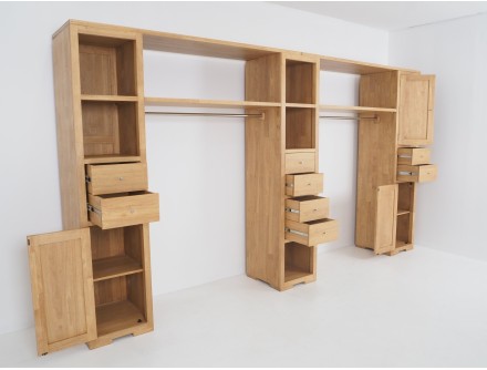 Dressing 3 colonnes sur mesure et personnalisable en bois massif - Le Monde du Lit