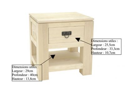 Chevet Bangkok2 en hévéa massif de qualité. Meuble pour la chambre. Le Monde du Lit