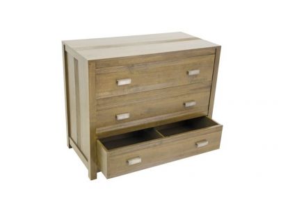Commode Pattaya en hevea massif de qualité. Meuble en bois massif pour la chambre. Le Monde du Lit