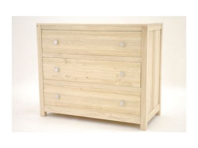 Commode Pattaya en hevea massif de qualité. Meuble en bois massif pour la chambre. Le Monde du Lit