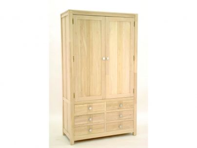 Armoire Pattaya3 en hevea massif de qualité. Meuble en bois massif pour la chambre. Le Monde du Lit