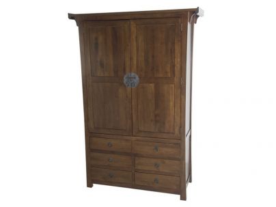 Armoire Yala4 en hevea massif de qualité. Meuble en bois massif pour la chambre. Le Monde du Lit