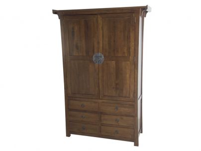 Armoire Yala4 en hevea massif de qualité. Meuble en bois massif pour la chambre. Le Monde du Lit