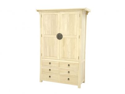 Armoire Yala4 en hevea massif de qualité. Meuble en bois massif pour la chambre. Le Monde du Lit