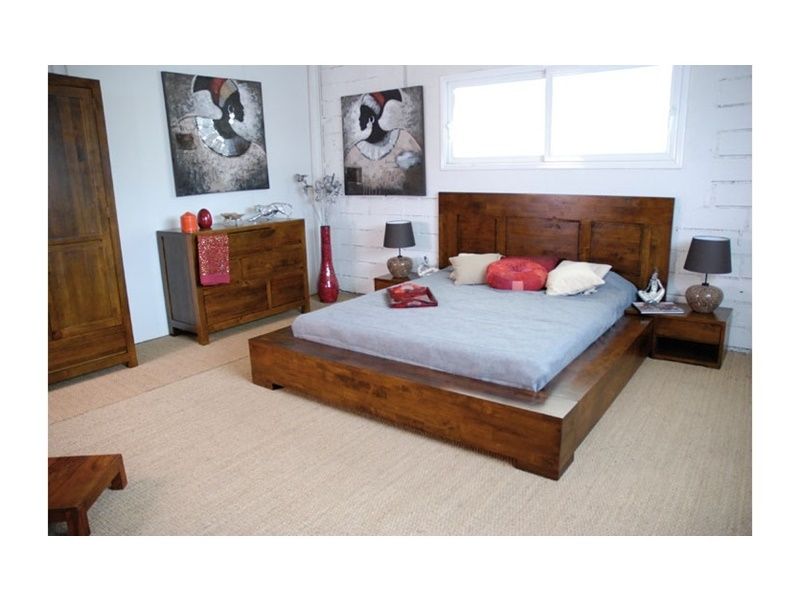 Lit en hévéa massif Tak