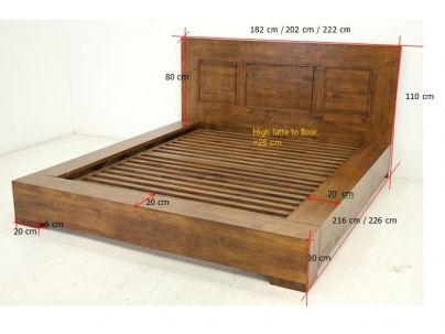 Lit Tak en hevea massif de qualité. Meuble en bois massif pour la chambre. Le Monde du Lit