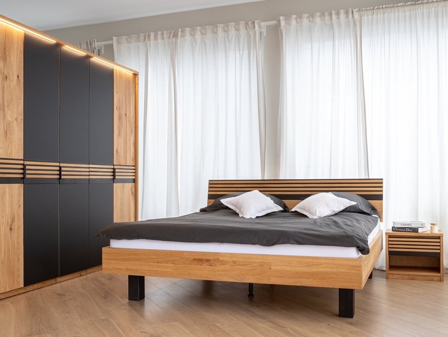 Lit Rome en bois de chêne massif