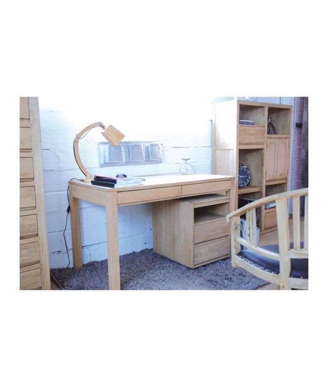 Bureau Tak 2 en hevea massif de qualité. Fabrication artisanale.