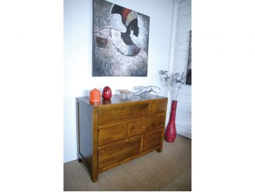 Commode Tak en bois massif 6 tiroirs