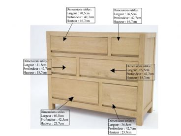 Dimensions de la commode Tak