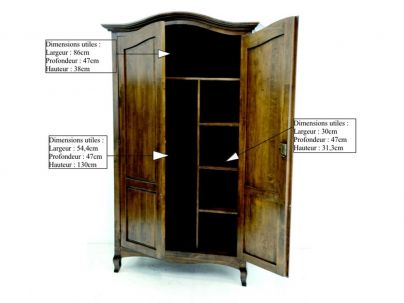 Armoire Florencia en hevea massif de qualité. Meuble en bois massif pour la chambre. Le Monde du Lit