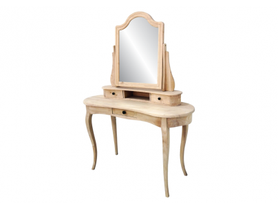 Coiffeuse Florencia en hevea massif de qualité. Meuble pour la chambre. Le Monde du Lit