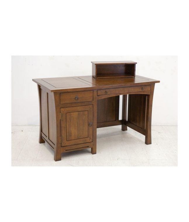 Bureau Lampang 2 en hevea massif de qualité. Fabrication artisanale.