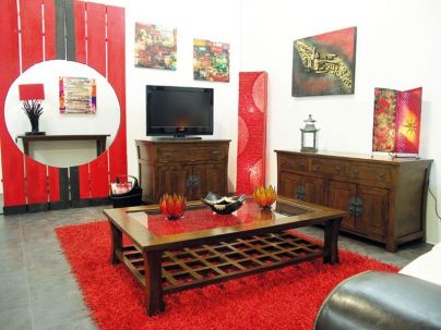 Bureau Lampang 2 en hevea massif de qualité. Fabrication artisanale.